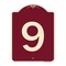 Signmission Designer Series Sign W/ Number 9, Burgundy Heavy-Gauge Aluminum Sign, 24" x 18", BU-1824-22899 A-DES-BU-1824-22899 - alternate 1